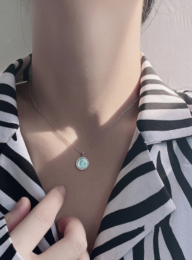 法式轻奢日月星辰铜微镶项链
