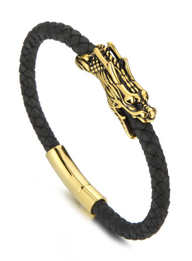 原创通用钛钢国风龙手链