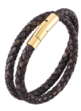 蛇年红色双层缠绕皮绳手链本命年转运红绳男女情侣款编织手绳简约