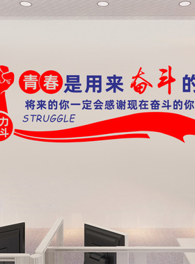 青春风用来奋斗企业党建宣传墙贴