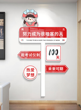 高考中考教室班级装饰立体墙贴