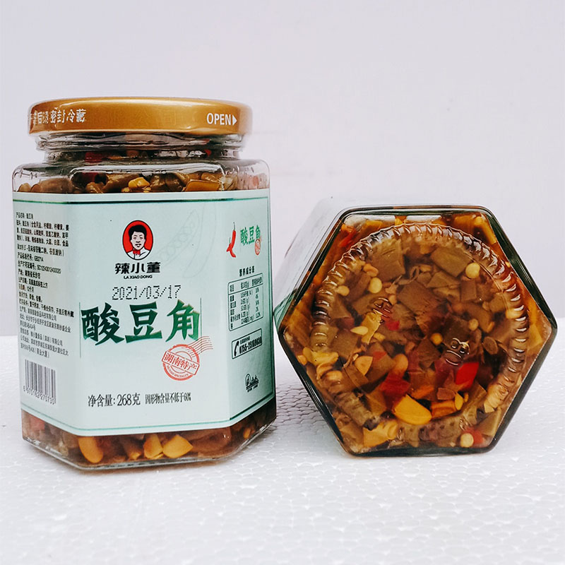 湖南特产辣小董酸豆角268g*6瓶佐餐香辣开味小菜农家剁椒咸菜酱菜