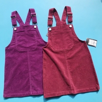 Foreign Trade Boy Clothing Children Spring And Autumn Dresses Girl Pure Cotton Light Core Suede Harness Skirt CUHK Children Casual Dresses 6-18 Yards