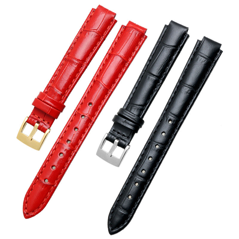 真皮手表带 代用罗西尼516732/5806女款手表链 凸口牛皮表带10mm