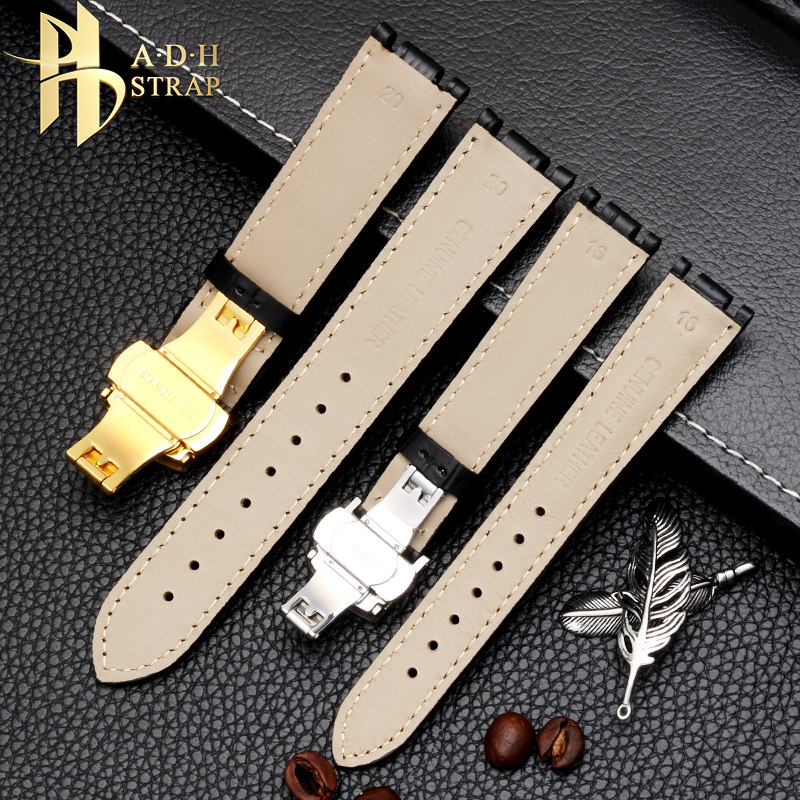 适配罗西尼5566 5565真皮表带 男女士 凹凸口手表皮带配件20MM