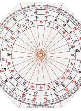 八宅八九运立极尺高精度透明罗盘户型布局测量二十四山专业立极规