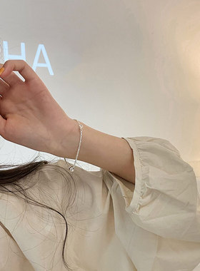 丽沁S925纯银经典冷淡风手链不过时款手镯圆珠满天星手链ins手环