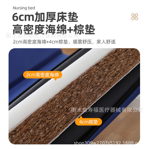 跨境双摇护理床可起背就餐医疗床医院康复病床可拆卸移动分体式 - 图1