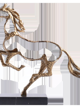 北欧轻奢镂空马金属压铸铜艺术品家居饰品橱窗书柜桌玄关创意摆件