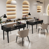 Black Japanese style multidrawer solid wood meadstand with dust suction single double Russian-style multi-contained medecor table and chairs suit