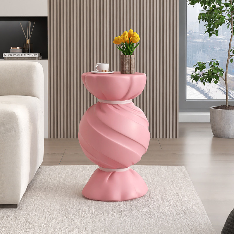 奶油风粉色客厅装饰落地茶几摆件电视柜沙发边几床头新家乔迁礼物,淘宝优惠券,粉丝福利购,淘宝优惠卷