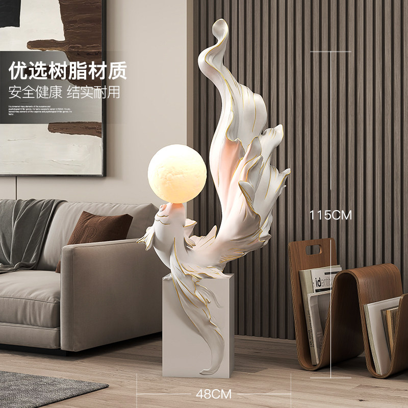 年年有鱼客厅大型落地摆件轻奢大气家居饰品电视柜旁玄关乔迁礼物,淘宝优惠券,粉丝福利购,淘宝优惠卷