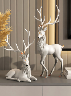 高级感小众鹿客厅电视柜摆件轻奢酒柜玄关办公室开业乔迁新居礼品