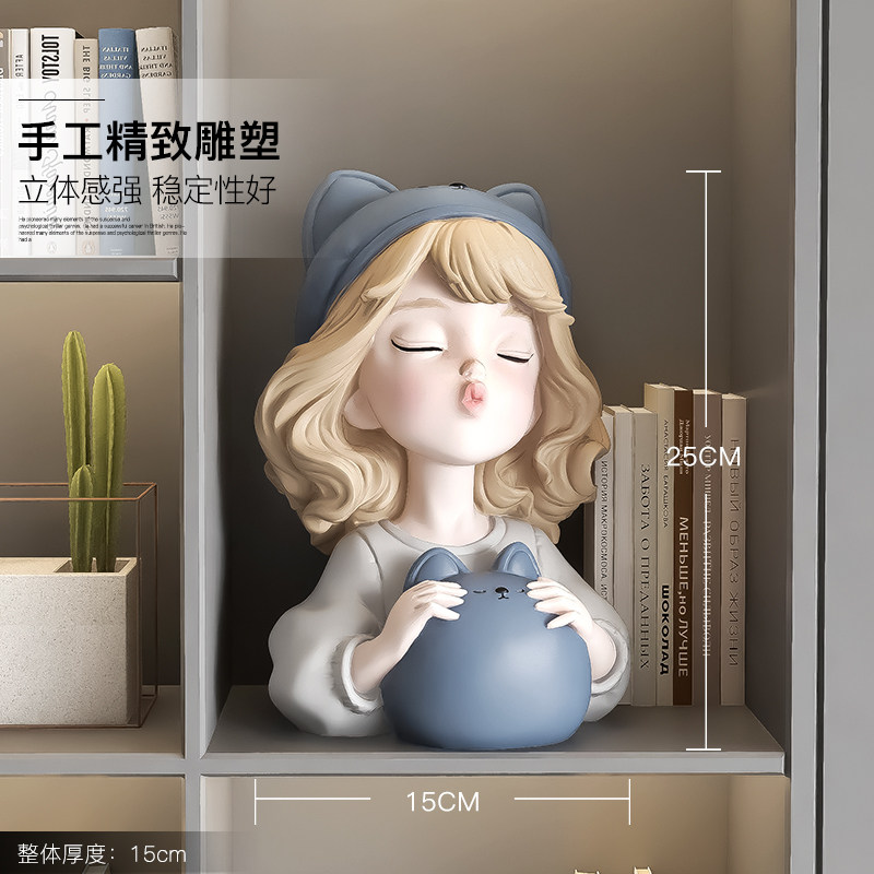奶油风女孩存钱罐摆件只进不出客厅电视柜高级感小众装饰生日礼物,淘宝优惠券,粉丝福利购,淘宝优惠卷