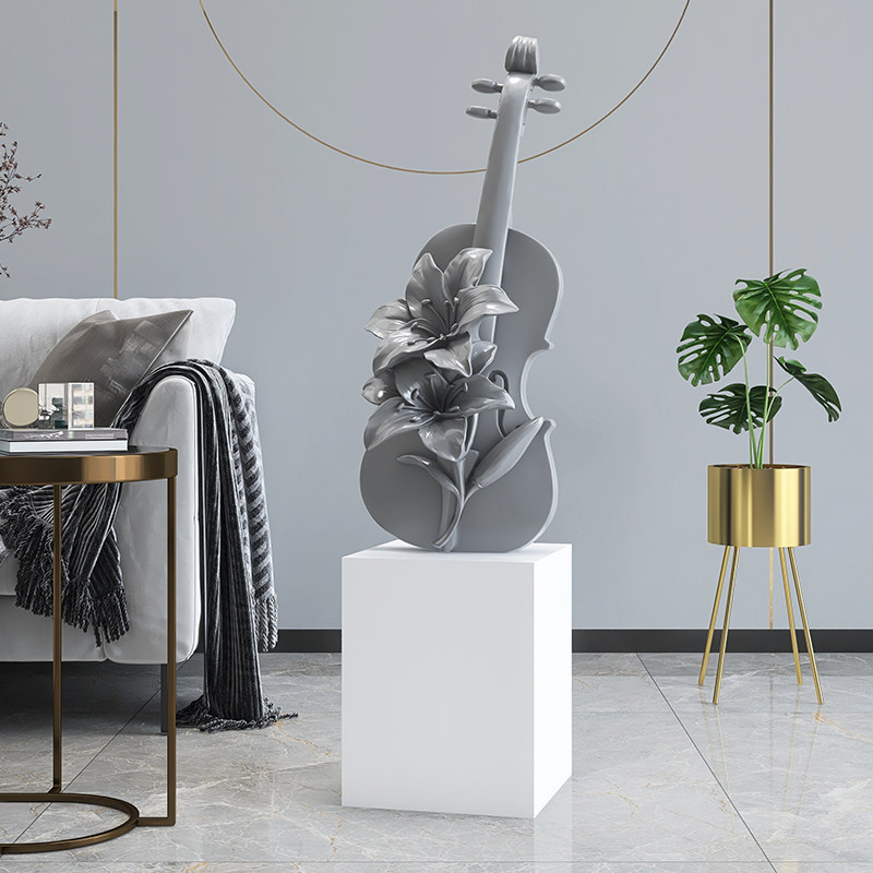 轻奢小提琴客厅大型落地摆件沙发 韵灿摆件