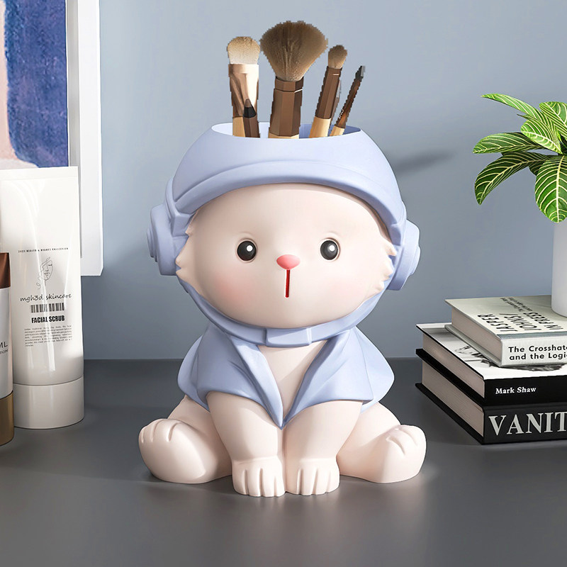 可爱兔子笔筒摆件家居饰品办公室工位桌面化妆刷眉笔收纳桶小礼物,淘宝优惠券,粉丝福利购,淘宝优惠卷