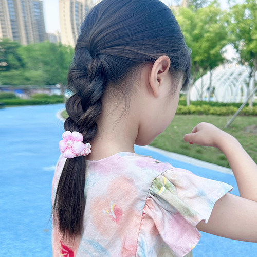 韩国小女孩花朵橡皮筋发绳高弹力发圈儿童丸子头肠圈女童马尾头饰 - 图0