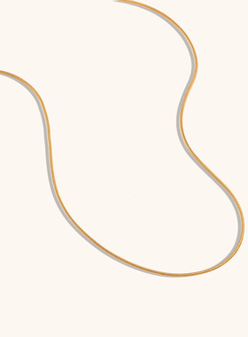 欧美跨境热卖时尚简约百搭细蛇骨链不锈钢镀18K金色链条项链饰品