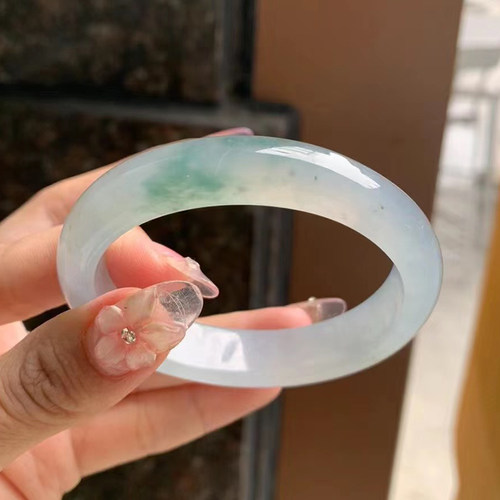 嘉豪翡翠臻选海外购缅甸天然缅甸翡翠飘花女款翡翠镯子手镯 - 图3