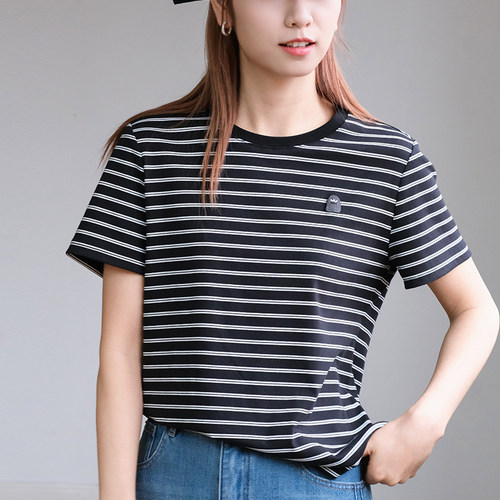 那禾新品圆领条纹短袖T恤女ND61TY1612 - 图2
