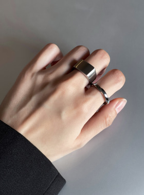 FourPin男女钛钢戒指Ins百搭潮酷
