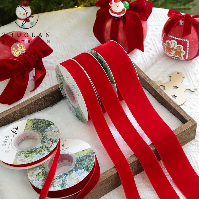 2025圣诞节新品天鹅绒植绒丝带圣诞树蝴蝶结绑带氛围装饰diy材料,淘宝优惠券,粉丝福利购,淘宝优惠卷