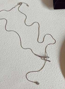 简约复古冷淡风银色蛇形抽拉项链小众设计感个性时尚百搭锁骨链女