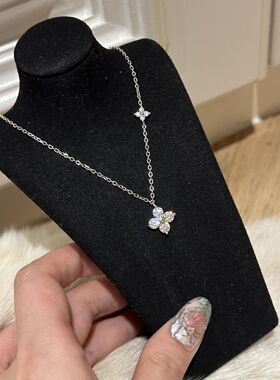 锆石幸运草项链女ins轻奢小众高级感锁骨链2025新款爆款