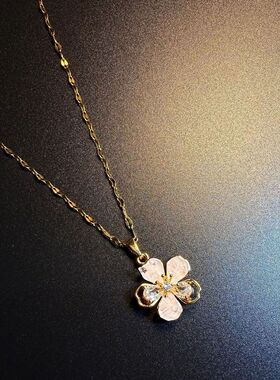 Vintage古着BlossomHalo樱花项链百搭锁骨项链