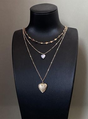 Vintage 古着「Locket Story」爱心锁骨链