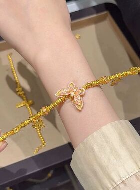 新中式金色蝴蝶手链轻奢气质高级感手串盘缠时尚百搭小众设计手串
