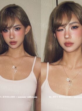 【无畏之星】Fearless Heart甜酷八芒星锁骨链紫粉精致十字架项链