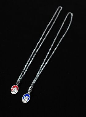 古着小众设计双面天使项链