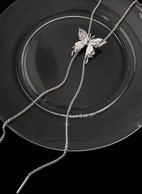 辣妹蝴蝶自由调节项链女士小众轻奢设计高级感气质多种戴法锁骨链