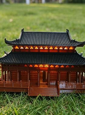 3D打印古建筑太和殿模型小房子带灯摆件水陆鱼缸盆景假山古风玩具