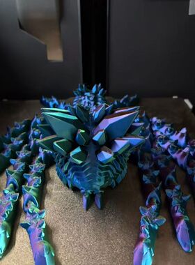 3D打印巨型水晶渐变可动蜘蛛全关节活动模型