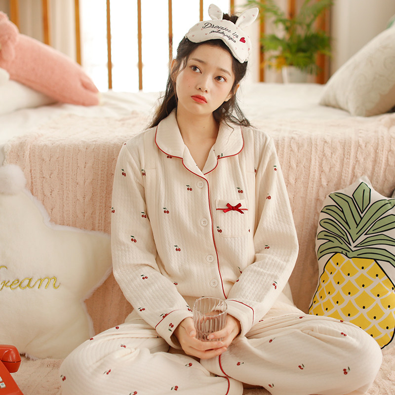 春秋月子服9月份哺乳空气层8睡衣 乐智生活母婴家居服套装