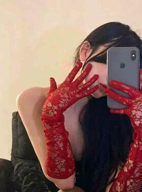 紫色情调长款蕾丝手套女团跳舞复古网纱黑白蕾丝手套性感拍照道具