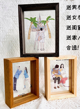 顺丰包邮定制手绘透明相框