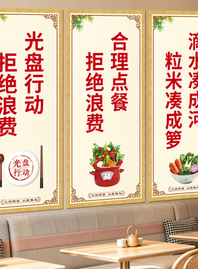 食堂餐厅光盘行动文化标识墙贴纸