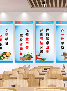 职工食堂文明用餐文化标语墙贴画