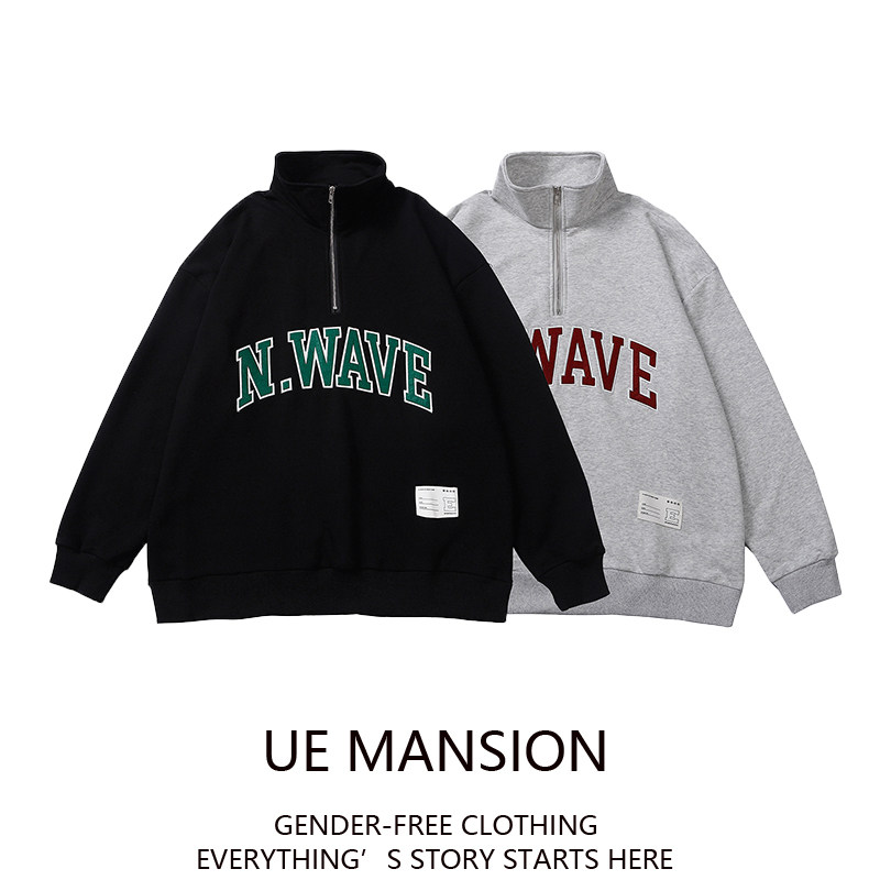 ue mansion美式复古情侣拉链男卫衣 uemansion卫衣