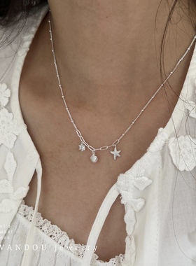 豌豆饰物海洋风纯银项链