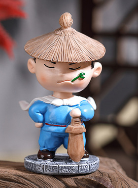寒江孤影侠客网红汽车摆件车内创意摇头公仔车载车上装饰用品大全