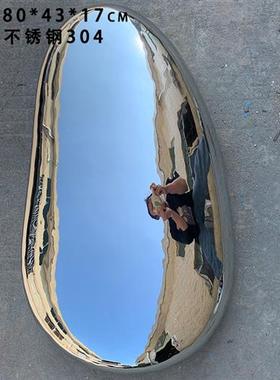 不锈钢水滴鹅卵石头雕塑室内售楼处酒店会所水池装饰摆件抽象艺术