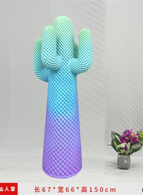 仿真仙人掌雕塑网红植物衣帽架玻璃钢落地大摆件商场店铺客厅装饰