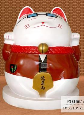 玻璃钢仿真招财猫摆件户外大型雕塑商场门店开业美陈卡通庭院花园