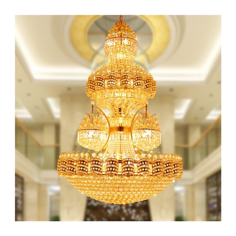 复式楼客厅吊灯具楼中楼别墅客厅大吊灯酒店工程水晶灯豪华大厅灯 - 图3