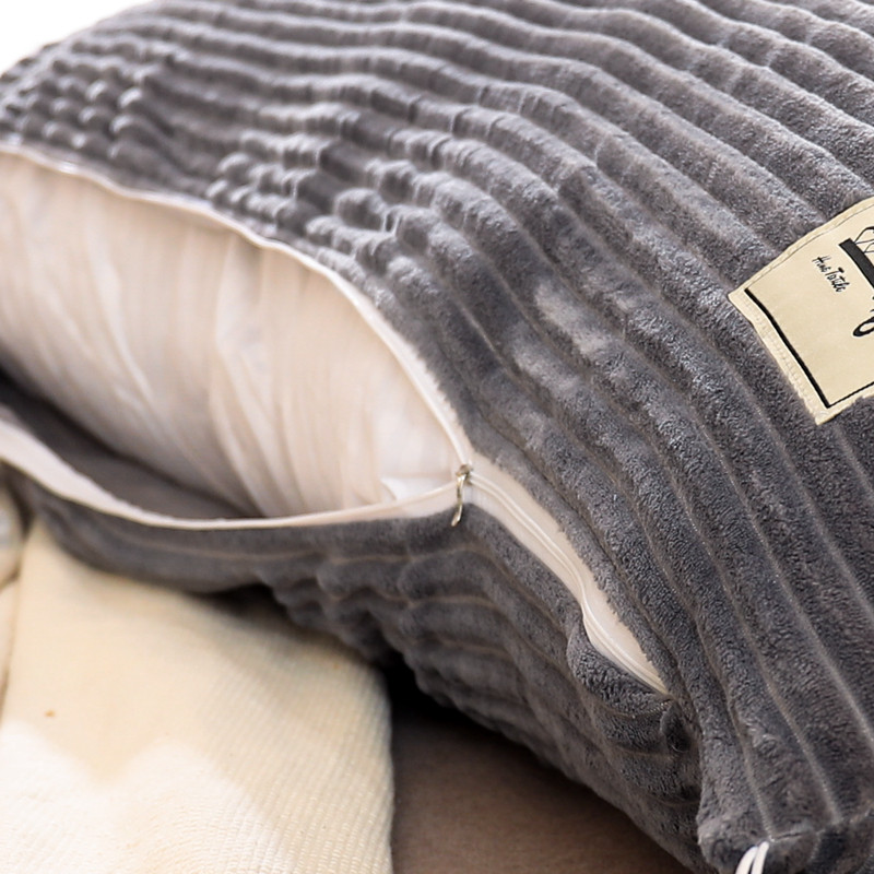 温柔暖灰靠枕床头长条枕头床上抱枕 欣红霖靠垫/抱枕