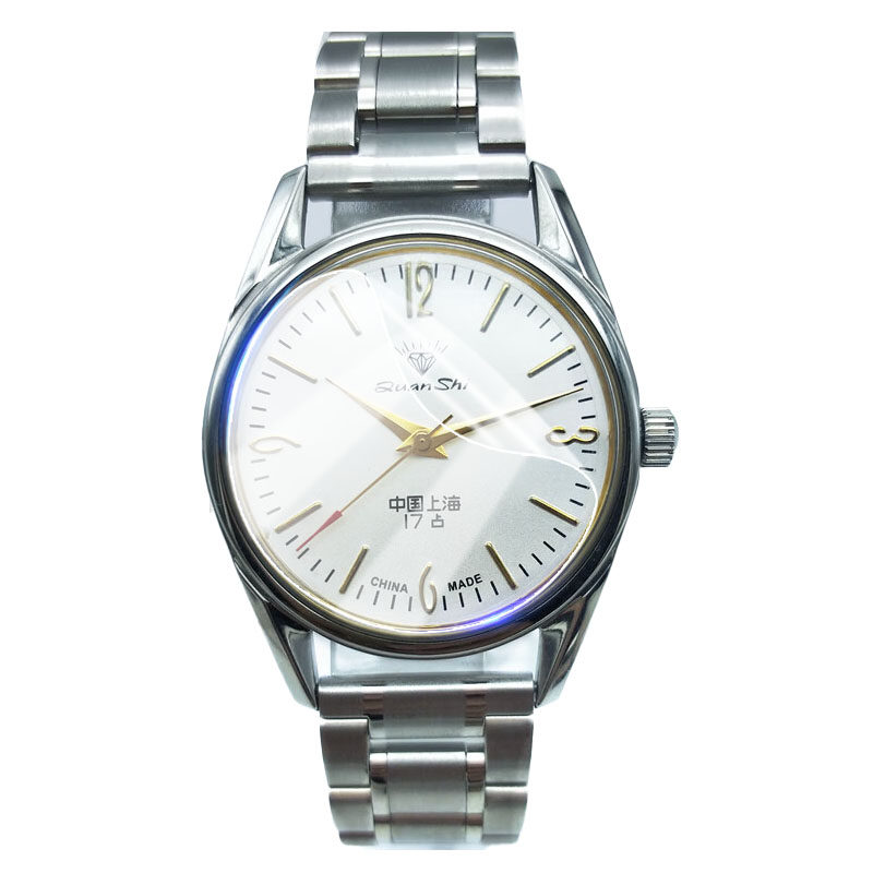 适用老上海品牌手表膜手动上弦机械表屏幕保护膜双日历复古全钢库存8120机芯手表防刮防爆表盘镜面软贴膜